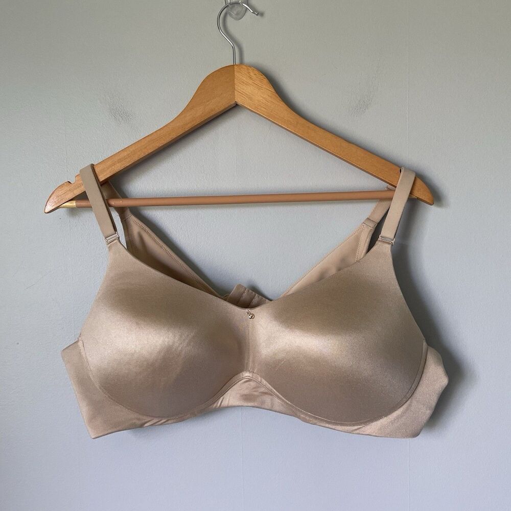 Cacique Lightly Lined No-Wire Bra Supportive Comfort Nude Tan Size 40C